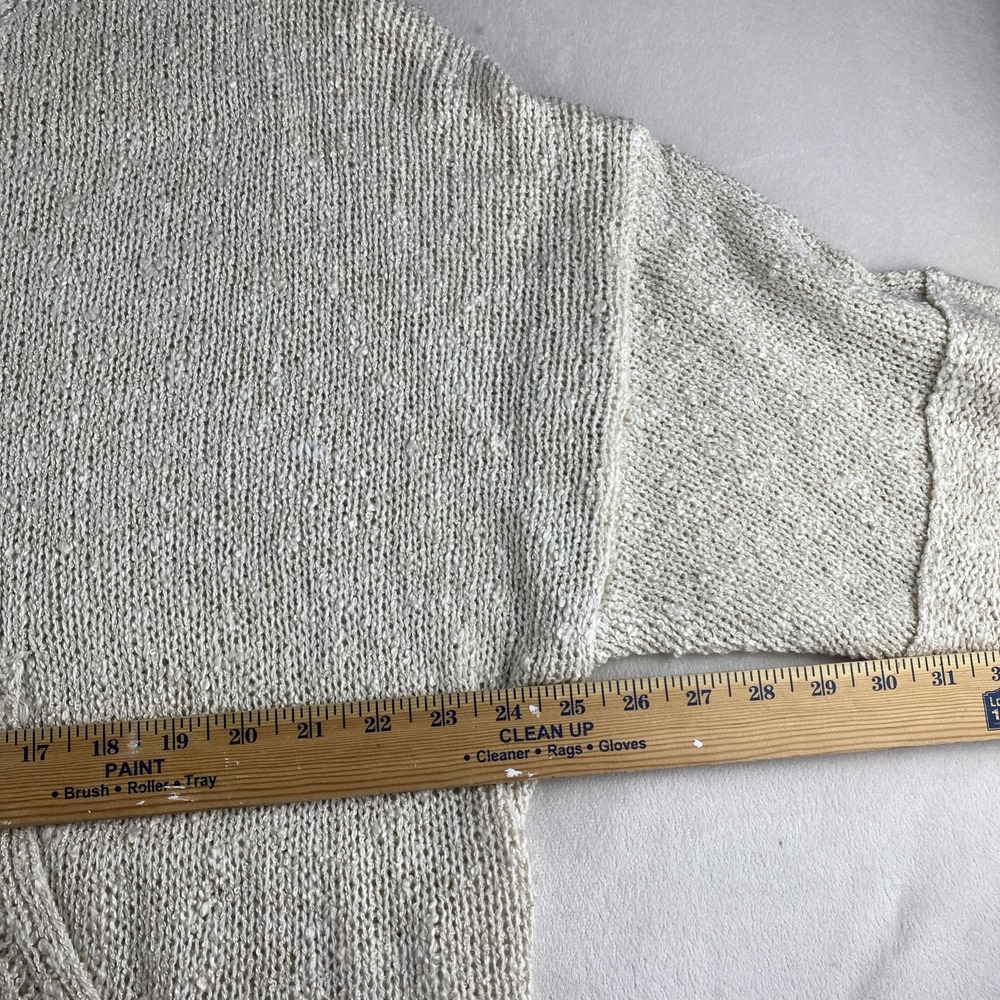 Easel Knit Oversized Cream Sweater Kangaroo Pocket Sz XL/1X Comfort 3/4 Sleeve - Picture 4 of 10